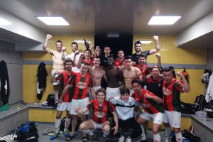 El Villalbés, celebrando la clasificación para el play off.
