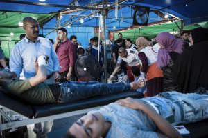 Heridos tras los ataques a la zona fronteriza. (Foto: Media Luna Roja)