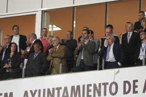 Alfonso García, en el palco, en el Almería-Granada.