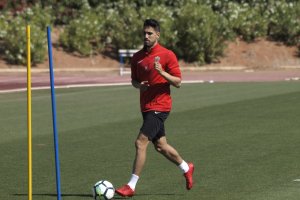 Fidel Chaves en el entrenamiento.