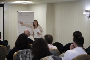 Silvia García durante una de sus ponencias.