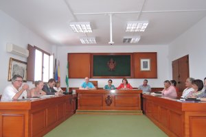 Pleno celebrado el miércoles en Mojácar con asistencia de afectados por el paseo.