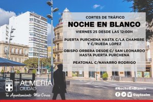 Anuncio del Ayuntamiento con los cortes de tráfico.