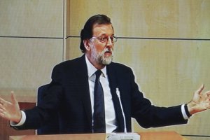 Rajoy durante su declaración ante el juez.