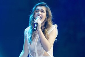 La cantante, durante una actuación en OT