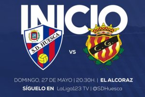 La imagen con la que el Huesca anunció el inicio del choque en sus redes sociales.