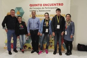 Los representantes huercalenses en el encuentro juvenil celebrado en Oviedo.