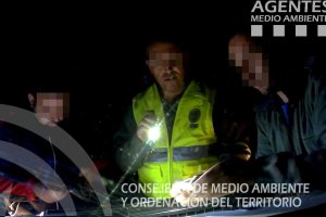 Momento de la denuncia a uno de los dos cazadores.