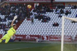 René Román en el partido contra el Albacete.