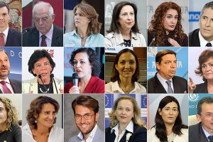 Pedro Sánchez, presidente del Gobierno, junto a los hombres y mujeres que forman su Gobierno.