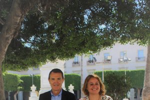 Juan Carlos Pérez Navas y Mari Carmen Núñez, esta mañana.