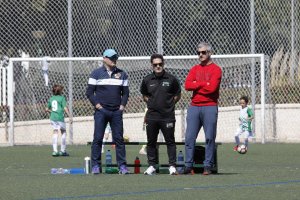 El cuerpo técnico del CN Almería.