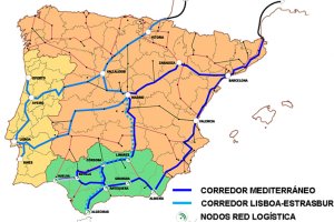 Mapa de corredores ferroviarios.