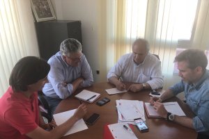 Reunión del presidente con Bonillo, Corona e Ibán.