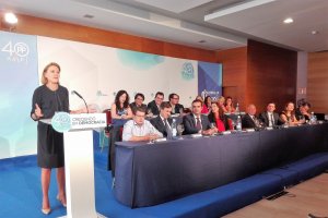 Cospedal durante su participación en una reunión de la Junta Directiva Provincial del PP en Almería en septiembre del año pasado.