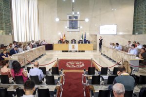 Panorámica del salón de plenos del Ayuntamiento de Almería