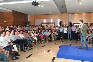Pablo Casado, en el acto celebrado en el Hotel Elba de la capital esta mañana.