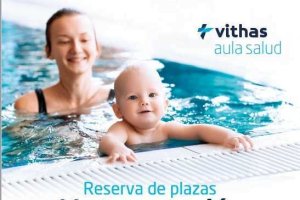 Cartel Cursos Trimestrales de Matronatación en Vithas Hospital Virgen del Mar.