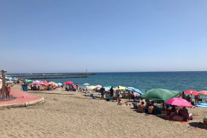 La playa de El Zapillo durante el pasado fin de semana.