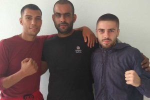 Los tres púgiles almerienses.