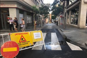 Imagen de la calle cortada en el centro de la capital