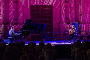 Tomatito y Michel Camilo durante su concierto en la Plaza de la Catedral.