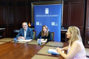 El diputado socialista Francisco García en rueda de prensa en la Diputación.