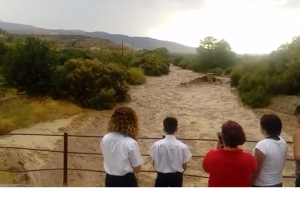La crecida del Río Nacimiento a su paso por Abla
