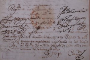 Detalle del texto de la petición a Carlos IV  para celebrar una feria en Almería (Imagen: Archivo Municipal de Almería).