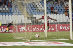 Luis Rioja celebrando el primer gol de la temporada.