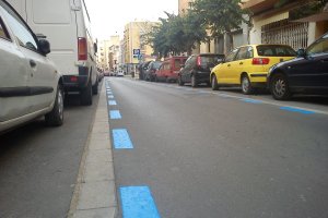 Una de las zonas azules marcadas en la capital.