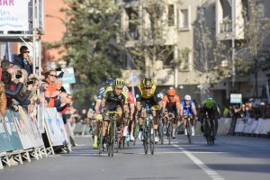 La línea de meta de Roquetas.