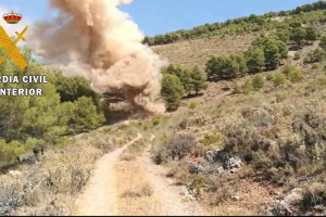 Destrucción controlada en el interior de la propia mina.