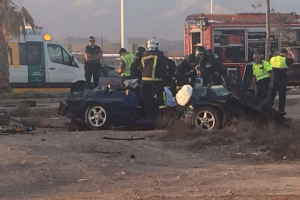 Foto de archivo de un accidente de tráfico ocurrido en Níjar años atrás.
