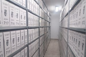Aspecto de uno de los pasillos del archivo municipal de Tabernas.