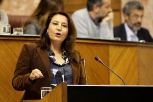 La portavoz del PP-A, Carmen Crespo, durante una intervención en el Parlamento andaluz.