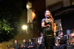 Toñi Fernández en un momento de su actuación.