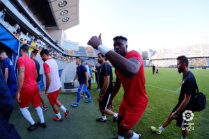 Sekou en Cádiz debutando con el Almería en Segunda.