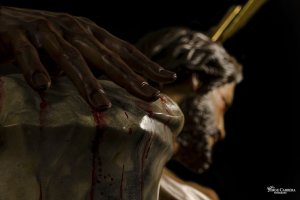 Detalle de la nueva imagen del Paso Negro de Pulpí que será bendecida hoy.