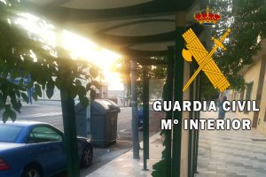 Marquesina rota por el presunto autor.