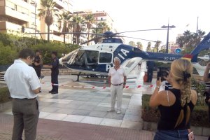 Helicóptero en la Rambla de Almería
