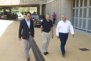 Fran Fernández con Luis Guillén y Alfonso García.