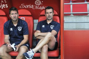 López Garai en el banquillo de Los Pajaritos.