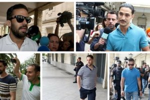 Los miembros de La Manada acuden a firmar a los juzgados de Sevilla.