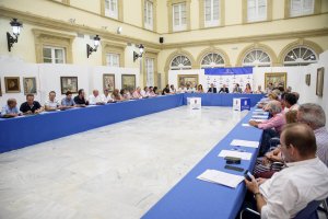 Representantes de los pueblos en el acto celebrado en Diputación.