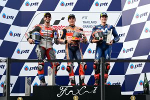 Podio de MotoGP en el GP de Tailandia