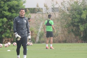 René, este martes en el campo de la Vega de Acá.