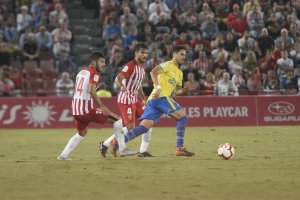 Fidel en el partido ante el Almería.