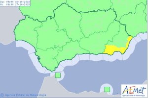 Sólo la costa almeriense está en alerta este martes.