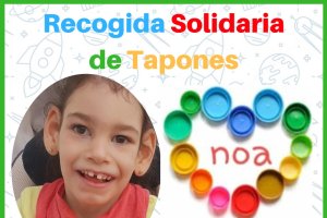 Cartel de la recogida solidaria de tapones para Noa.